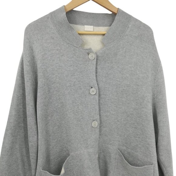 Poetry Gray Double Knit Cardigan Sweater Size 18 Knit Lagenlook Long Sleeve - Picture 6 of 11